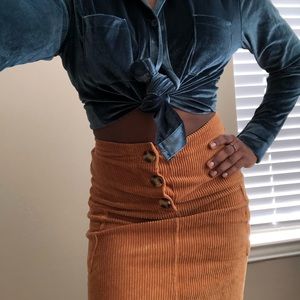 Mini skirt - corduroy gold